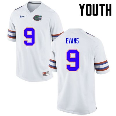 Youth Florida Gators #9 Josh Evans NCAA Nike White Authentic Stitched College Football Jersey AKQ2362CU